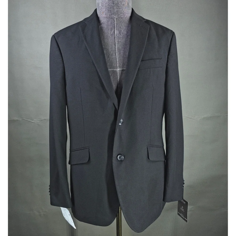 Kenneth Cole‎ Reaction Sport Coat Mens 42R Black Techni-Cole Blazer Suit Jacket